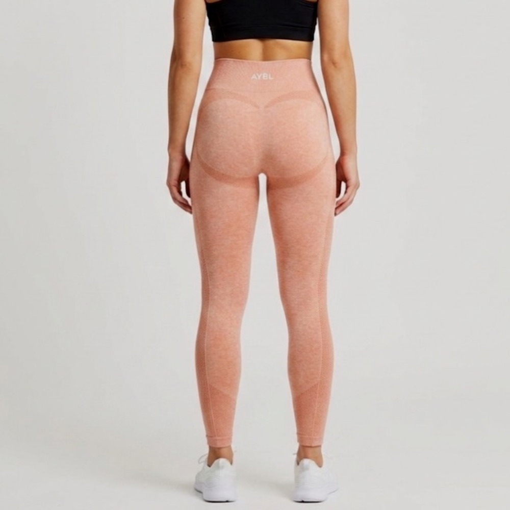 AYBL Balance V2 Seamless Leggings Coral Marl High Waisted Gym Yogaā Pink Small